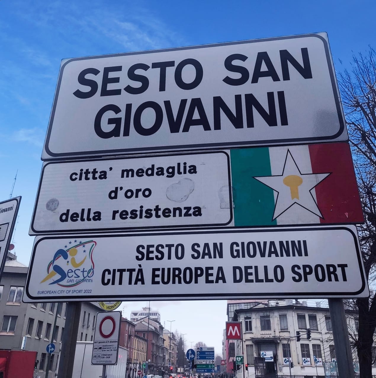cartello Citt&agrave; Europea dello Sport 2022